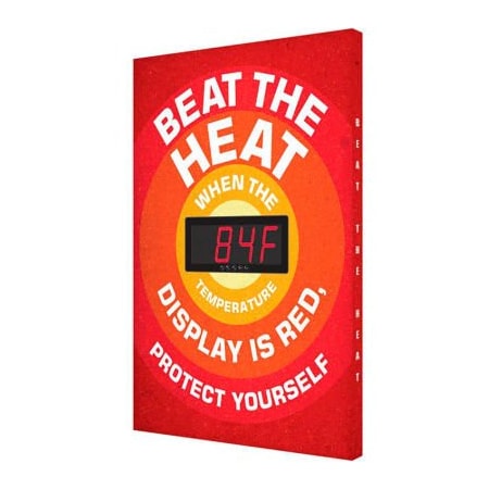 Accuform Accuform Heat Stress Temperature Sign, BEAT THE HEAT, 28inH x 20inW, Aluminum SCK702